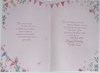 Auntie Birthday Card - Cute Bear with Flowers Bunting Butterflies & Verse 9x6"