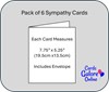6 x Sympathy Condolence Cards Assorted Multipack 7.75x5.25"