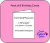 6 x Handmade Birthday Cards Assorted Multipack Female Designs 7.75x5.25"