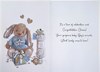 Jonny Javelin Birth of New Baby Boy Card - Bunny in Blue Jumper & Foil 7.25x5.5"