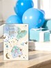 Birth of Baby Boy Card - Welcome to the World Little One Blue Balloons 7.5x5.25"