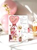 Jonny Javelin Niece Birthday Card - Pink Heart Balloon Presents & Foil 7.25x5.5"