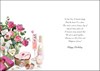 Jonny Javelin One I Love Birthday Card - Pink Flowers Champagne Silver Foil 9x6