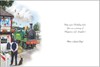 Jonny Javelin Open Male Birthday Card Scenic Steam Train Conductor Dog 7.25x5.5