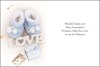 Jonny Javelin Birth Of Baby Boy Greetings Card - Blue Booties & Love 7.25"x5.5"