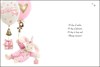 Jonny Javelin Baby Girl Christening Day Card - Pink Bear & Balloons 7.25" x 5.5"