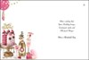 Jonny Javelin Open Female Birthday Card - Pink Cake & Gold Champagne 7.25x5.5"