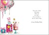 Jonny Javelin Daughter 13th Birthday Card - Cupcake Balloons Silver Foil 9x6"
