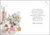 Jonny Javelin Sister 70th Birthday Card - Champagne Flutes Flowers Foil 9x6.25"