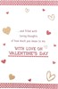 Girlfriend Valentine's Day Card - Gold Text, Love Hearts & Red Triangles 9" x 6"