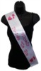 White Personalised Hen Party Girls Night Out Satin Ribbon Sash - Pink Glasses