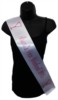 White Personalised Hen Party Girls Night Out Satin Ribbon Sash - Pink Glasses