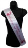 White Personalised Hen Party Girls Night Out Satin Ribbon Sash - Pink Glasses