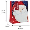 Medium Christmas Gift Bag - Santa Face Red Glitter Happy Christmas Tag 10x8.5"