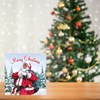 Pack of 12 Square Foil Christmas Cards - Traditional Santa & Xmas Tree