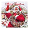 Pack of 12 Square Foiled Christmas Cards - Jolly Santa Father Christmas