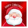 Pack of 12 Square Cute Christmas Cards - Red and Silver Foil Santa & Rudolph