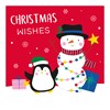 Pack of 20 Mini Square Christmas Cards - 2 Designs - Santa Ho Ho Snowman Penguin