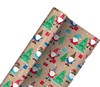 8m (2x4m) Modern Christmas Gift Wrapping Paper Roll - Bearded Gnome Gonk Trees