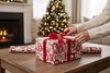 8m (2 x 4m) Cute Christmas Gift Wrap Paper Roll - Santa Snoman Ho Ho Ho
