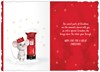 Grandson Christmas Card - Mouse in Snow at Postbox with Gold Foil 7.75x5.25"