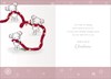Goddaughter Christmas Card - Mouse Bears Holding Tinsel Lights & Foil 7.5x5.25"