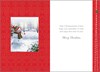 Special Cousin Christmas Card - Snowman & Robin in Snow with Red Foil 7.5x5.25"