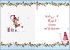 Uncle Christmas Card - Blue with Nordic Gnome Elf and Red Foil 7.25x5.5"