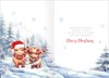 To All of You Christmas Card - Highland Cows in Snow with Red Foil 7.75x5.25"