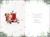 Granddaughter Christmas Card - Bear with Post box Snow scene 9 x 6"