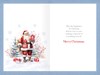 Son Christmas Card -Traditional Santa with Presents and Red Foil Snowflakes 9x6"