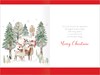 Nephew & Partner Christmas Card - Reindeer in Snowy Forrest and Red Foil 9x6.25"