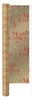 8m (2x4m) Gift Wrapping Paper Roll - Gold with Holly Red Merry Christmas
