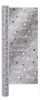 8m (2 x 4m) Christmas Gift Wrapping Paper - Silver with White Writing Blue Star