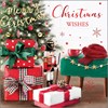 Box of 24 Scenic Foiled Christmas Cards - 2 Designs - Stocking & Xmas Tree