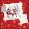 Box Of 24 Scenic Foiled Christmas Cards - 2 Designs - Vintage Santa and Sleigh