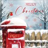 Box of 24 Scenic Christmas Cards - 2 Designs - Post Box and Robin with Red Foil