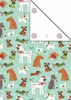 6m Christmas Gift Wrapping Paper 2x3m Roll - Dogs in Jumpers Santa Hats