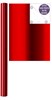 6m Foil Effect Gift Wrapping Paper - 2x3m Roll's with Cutting Guide - Plain Red