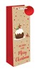 Set of 3 Christmas Wine Bottle Gift Bags & Tags Traditional Contemporary Designs