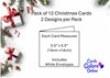 Pack of 12 Square Scenic Christmas Cards - Red Truck in Snow with Snowman & Tree