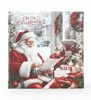 Pack of 12 Square Christmas Cards - Santa Father Christmas and Deer with Berries