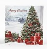 Pack of 12 Traditional Scenic Christmas Cards - Xmas Tree & Holly Wreath Glitter