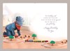 Son Birthday Card - Little Boy, Navy Blue Flat Cap & Wooden Train Set 8.75" x 6"