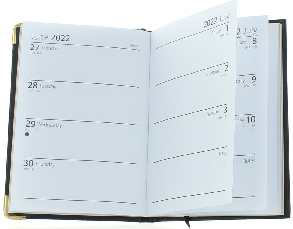 2022 A6 Week To View Hardback Diary with Ribbon Marker Metal Corners Red 2022 A6 Week To View Hardback Diary with Ribbon Marker Metal Corners Red