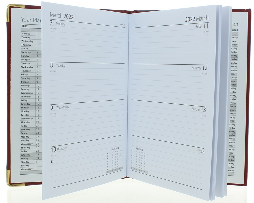 How many days until independence day 2022 A5 Week To View Padded Hardback Diary with Metal Corners - Blue