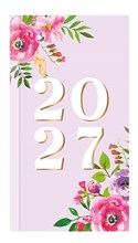 2027 Slim Week To View Floral Hardback Fashion Diary - Pink Floral