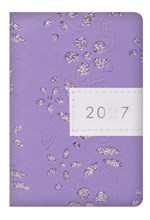 2027 Small Pocket Week To View Diary Leather Effect Glitter Floral - Lilac