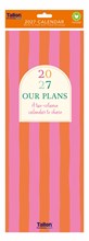 2027 Slim Month To View Spiral Bound 2 Column Wall Calendar - Pink Our Plans
