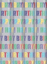 12m Happy Birthday Gift Wrapping Paper - 4 x 3m Roll's - Unisex Male Female